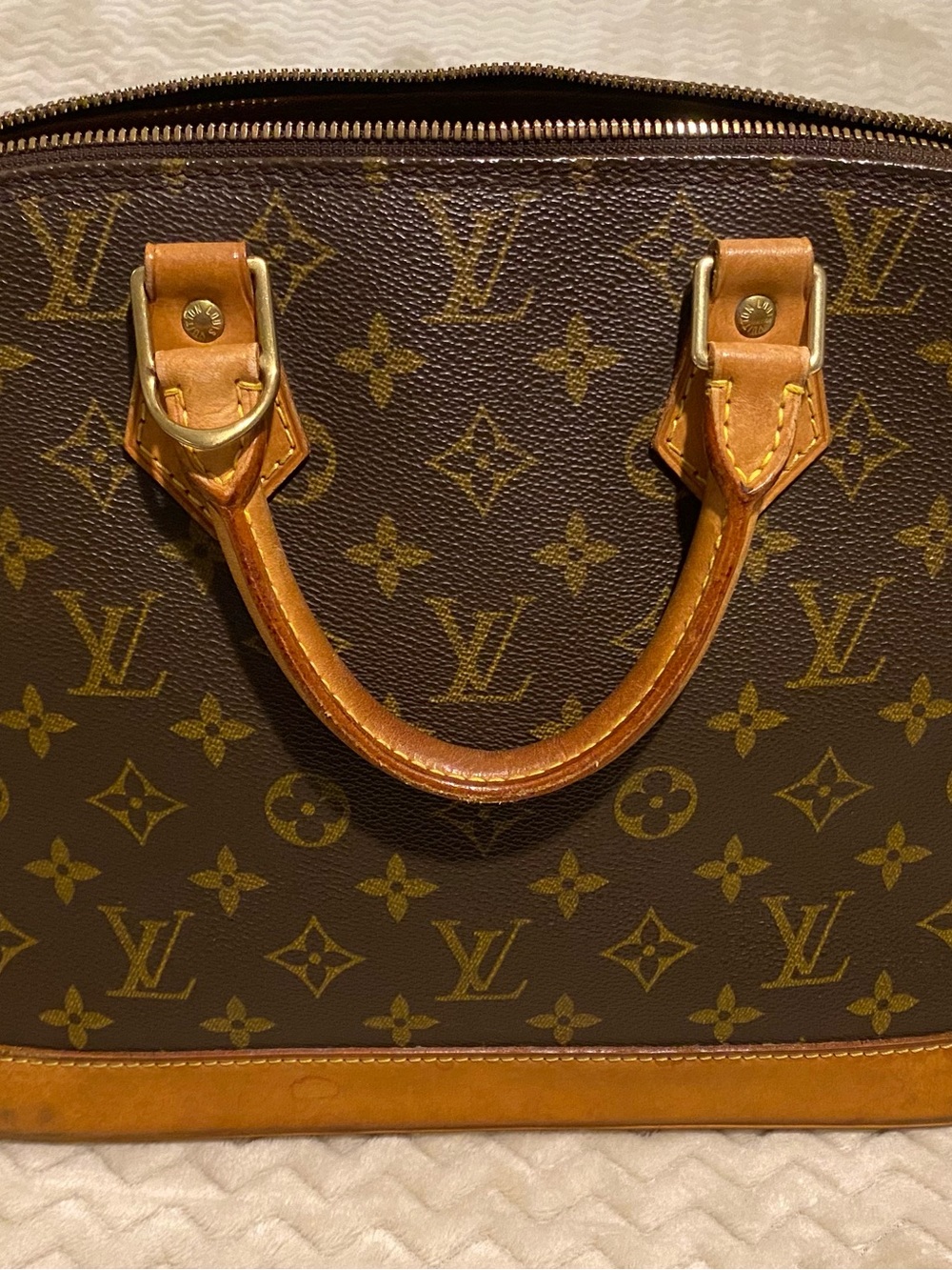 Louis Vuitton Monogram Top-Handle Alma Bag in Brown and Tan - Picture 10 of 10